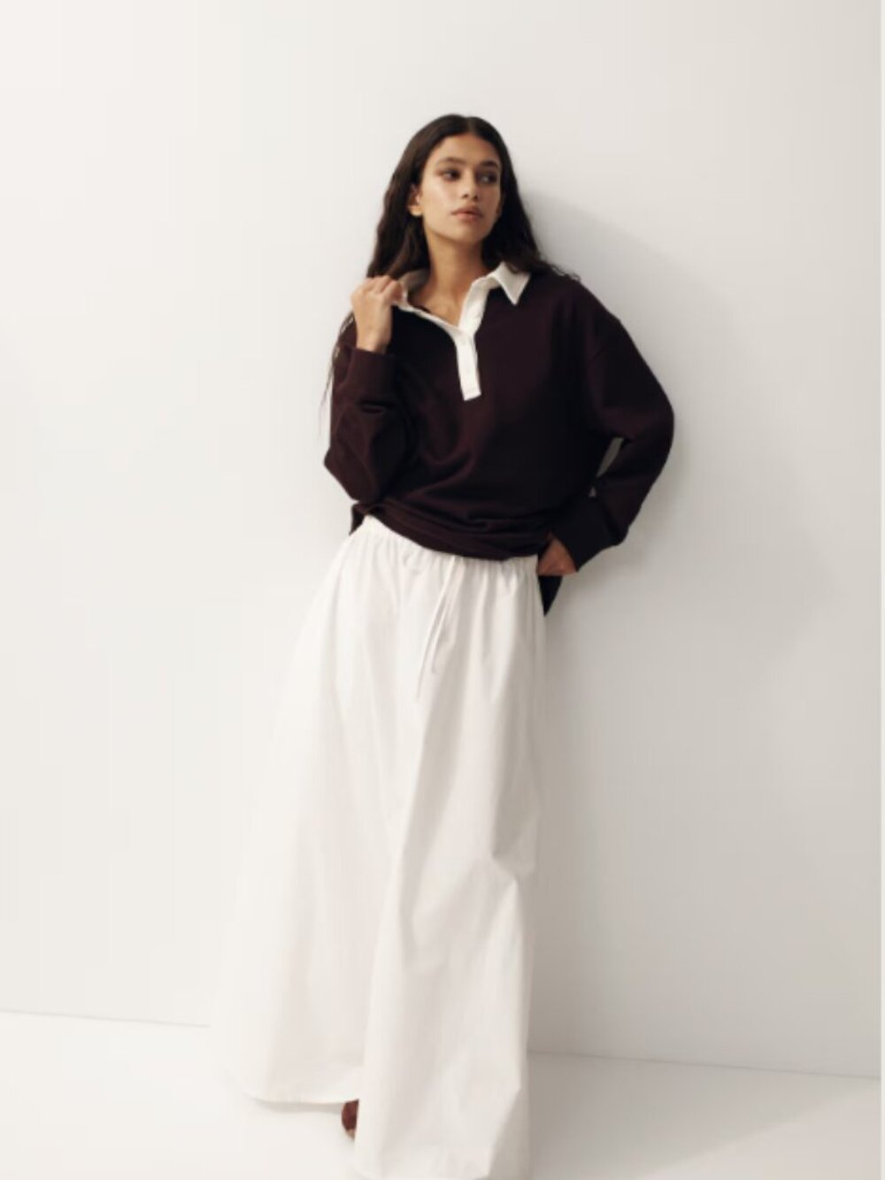 H&M Plum Oversized Rugby Shirt Size M